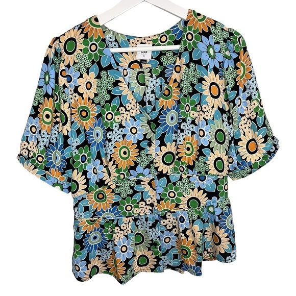 CAbi Tops - Cabi | Floral Peplum Button Up Blouse